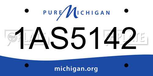 1AS5142 Michigan License Plate
