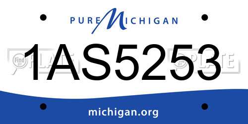 1AS5253 Michigan License Plate