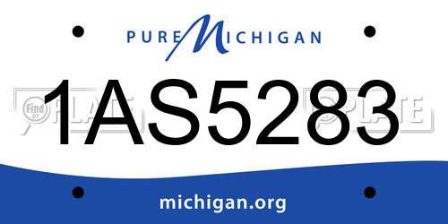 1AS5283 Michigan License Plate