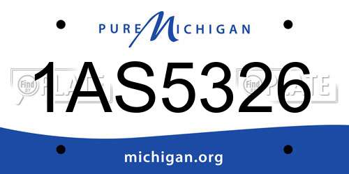 1AS5326 Michigan License Plate
