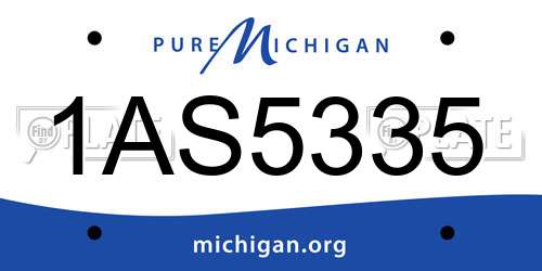 1AS5335 Michigan License Plate