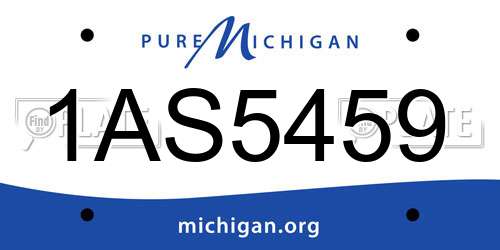 1AS5459 Michigan License Plate