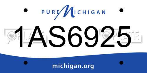 1AS6925 Michigan License Plate