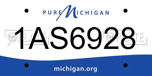 1AS6928 Michigan License Plate
