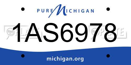 1AS6978 Michigan License Plate