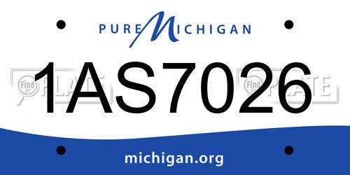 1AS7026 Michigan License Plate