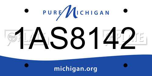 1AS8142 Michigan License Plate