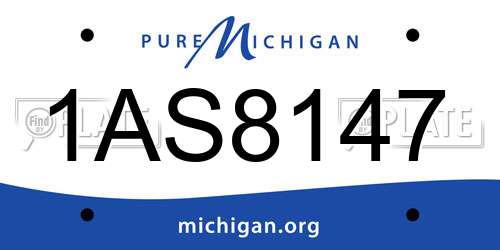 1AS8147 Michigan License Plate