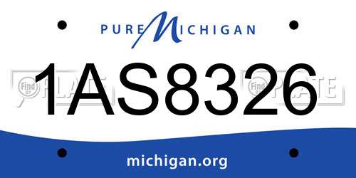 1AS8326 Michigan License Plate