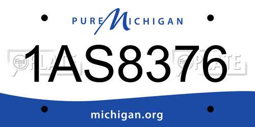 1AS8376 Michigan License Plate