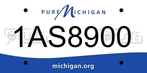 1AS8900 Michigan License Plate