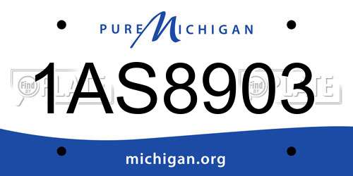 1AS8903 Michigan License Plate
