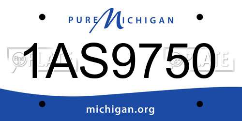 1AS9750 Michigan License Plate