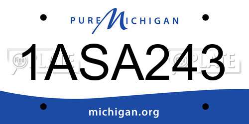 1ASA243 Michigan License Plate