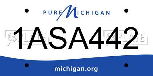 1ASA442 Michigan License Plate