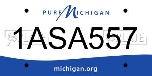 1ASA557 Michigan License Plate