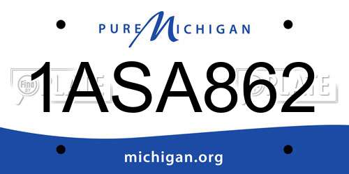 1ASA862 Michigan License Plate