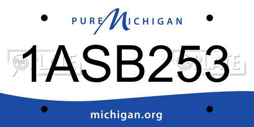 1ASB253 Michigan License Plate