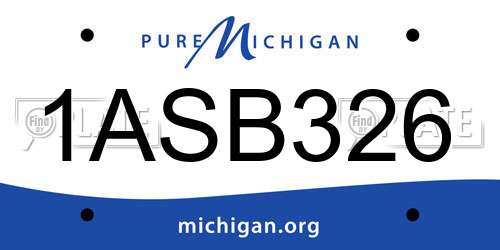 1ASB326 Michigan License Plate
