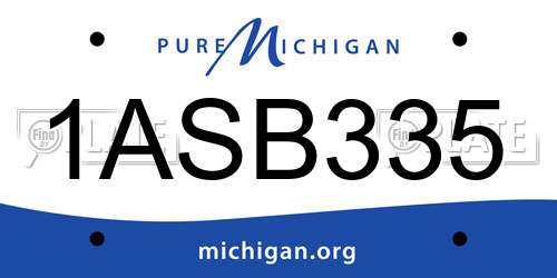 1ASB335 Michigan License Plate