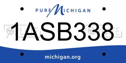 1ASB338 Michigan License Plate
