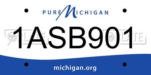 1ASB901 Michigan License Plate
