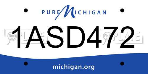 1ASD472 Michigan License Plate