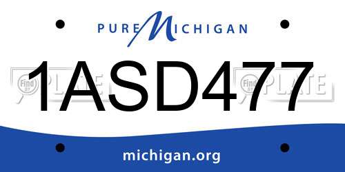 1ASD477 Michigan License Plate