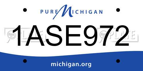 1ASE972 Michigan License Plate