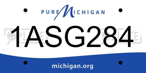 1ASG284 Michigan License Plate