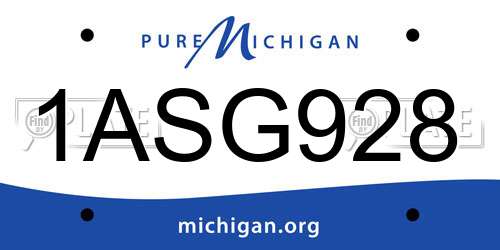 1ASG928 Michigan License Plate