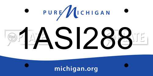 1ASI288 Michigan License Plate