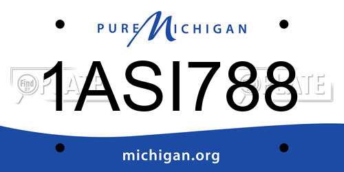 1ASI788 Michigan License Plate