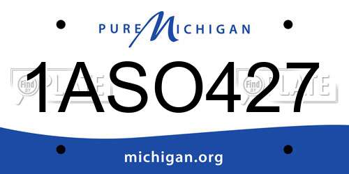 1ASO427 Michigan License Plate