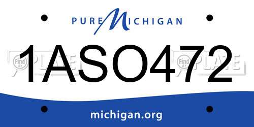 1ASO472 Michigan License Plate