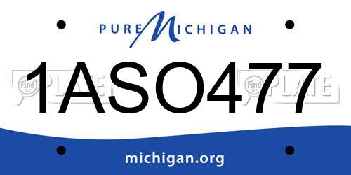 1ASO477 Michigan License Plate