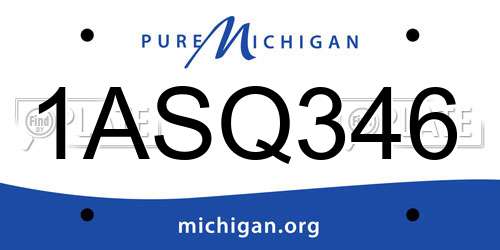 1ASQ346 Michigan License Plate