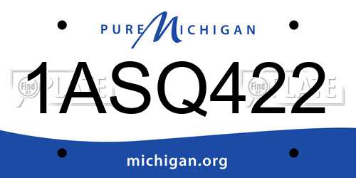 1ASQ422 Michigan License Plate