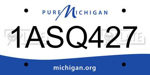 1ASQ427 Michigan License Plate