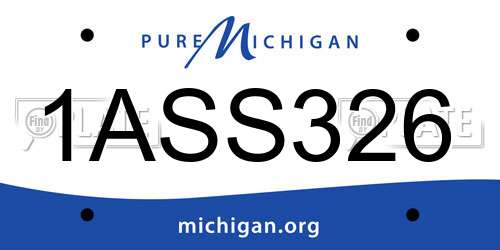 1ASS326 Michigan License Plate