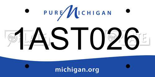 1AST026 Michigan License Plate