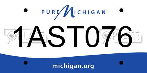 1AST076 Michigan License Plate