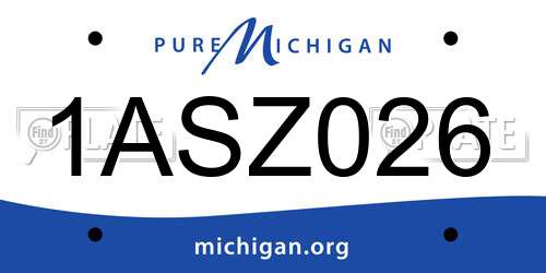 1ASZ026 Michigan License Plate