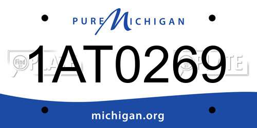 1AT0269 Michigan License Plate