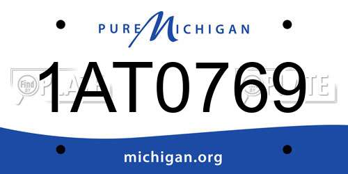 1AT0769 Michigan License Plate