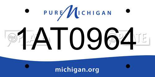 1AT0964 Michigan License Plate