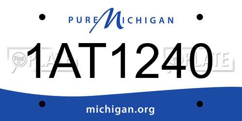 1AT1240 Michigan License Plate