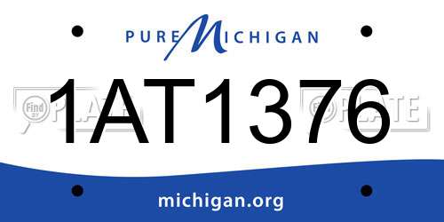 1AT1376 Michigan License Plate