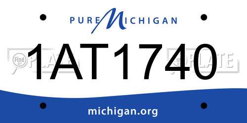 1AT1740 Michigan License Plate