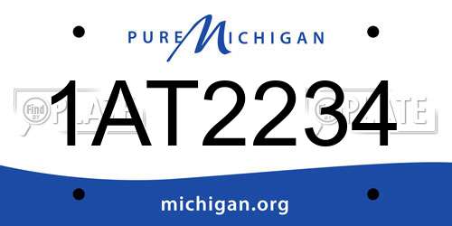 1AT2234 Michigan License Plate